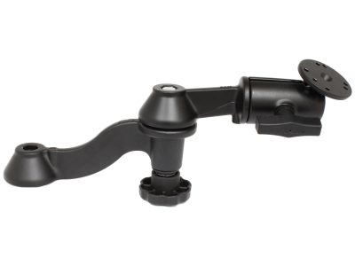 RAM® 12″ Curved Double Swing Arm with Swivel Socket Arm & Round Plate