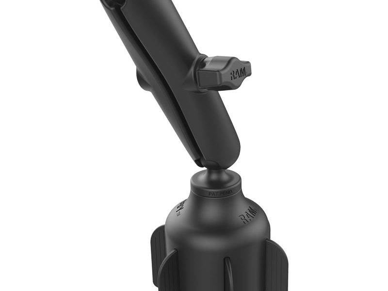 RAM® Stubby Cup Holder Mount with Double Socket Arm – Long
