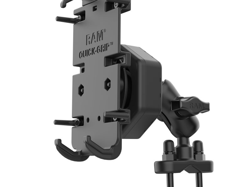 RAM® Quick-Grip™ XL Phone Mount with Vibe-Safe™ & U-Bolt Base – Short