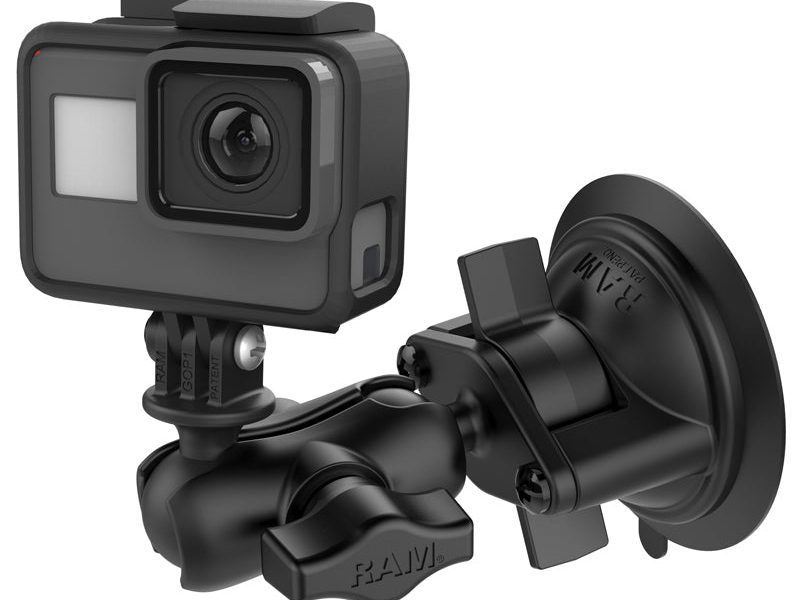 RAM® Twist-Lock™ Suction Cup Mount with Action Camera Adapter – Short