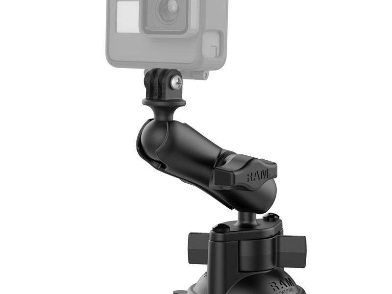 RAM® Twist-Lock™ Suction Cup Mount with Action Camera Adapter – Medium