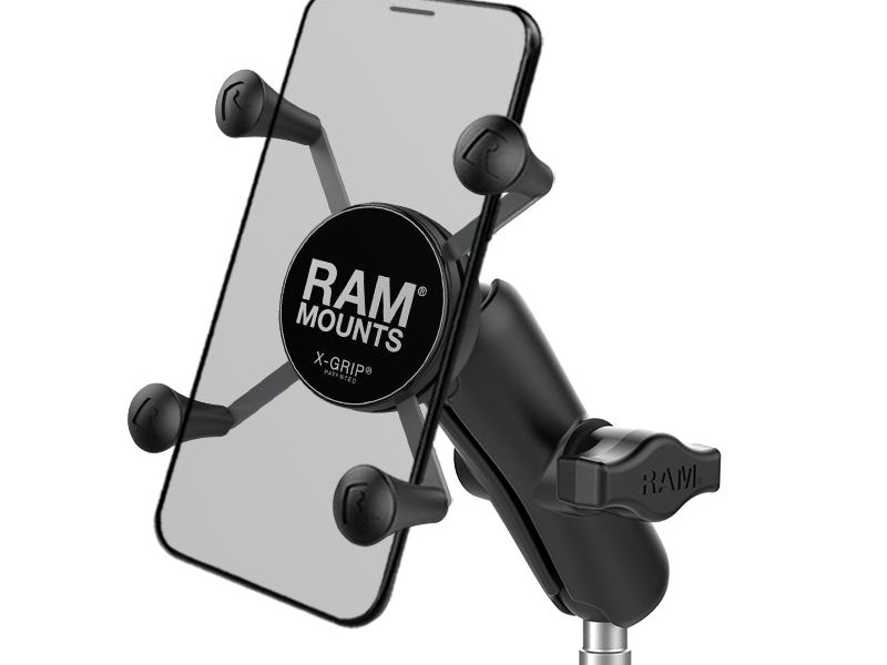 RAM® X-Grip® Phone Mount with Motorcycle Handlebar Clamp Base
