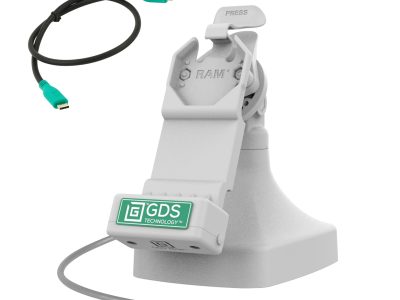 GDS® Uni-Conn™ Tilt & Swivel Dock with USB-C + Data – Gray