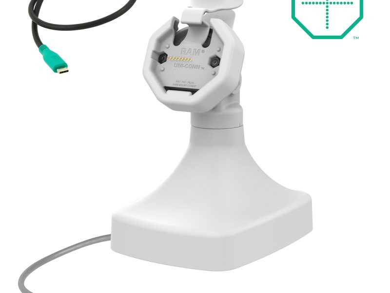 GDS® Uni-Conn™ Powered Tilt & Swivel Dock with USB-C – Gray