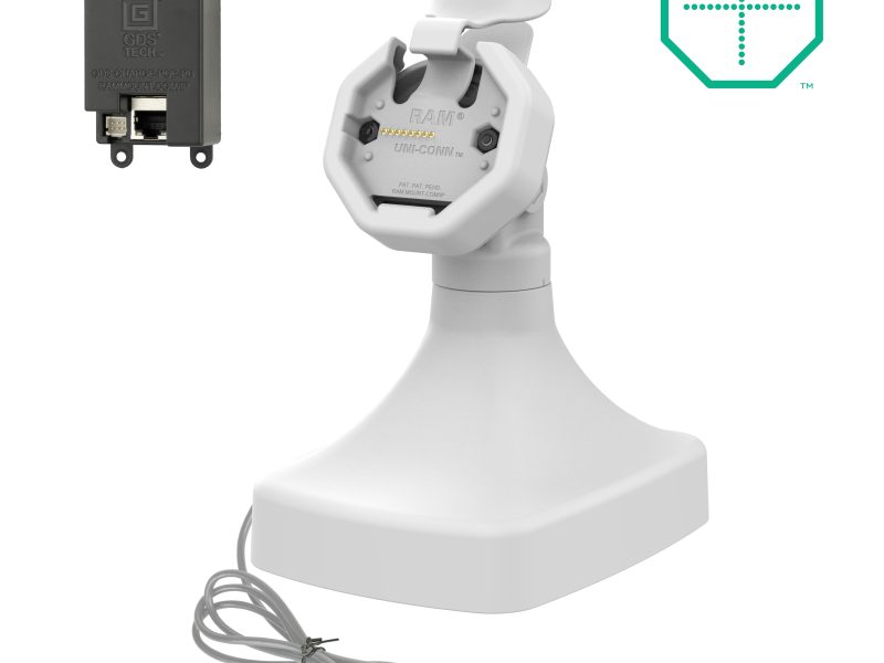 GDS® Uni-Conn™ Powered Tilt & Swivel Dock with PoE – Gray